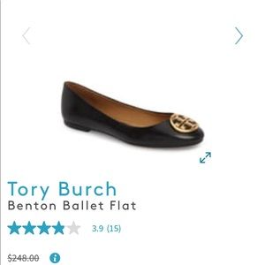 Tory Burch Benton Flat in Black size 6
